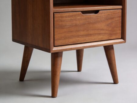 Mid-Century Modern Nightstand With Tapered Legs